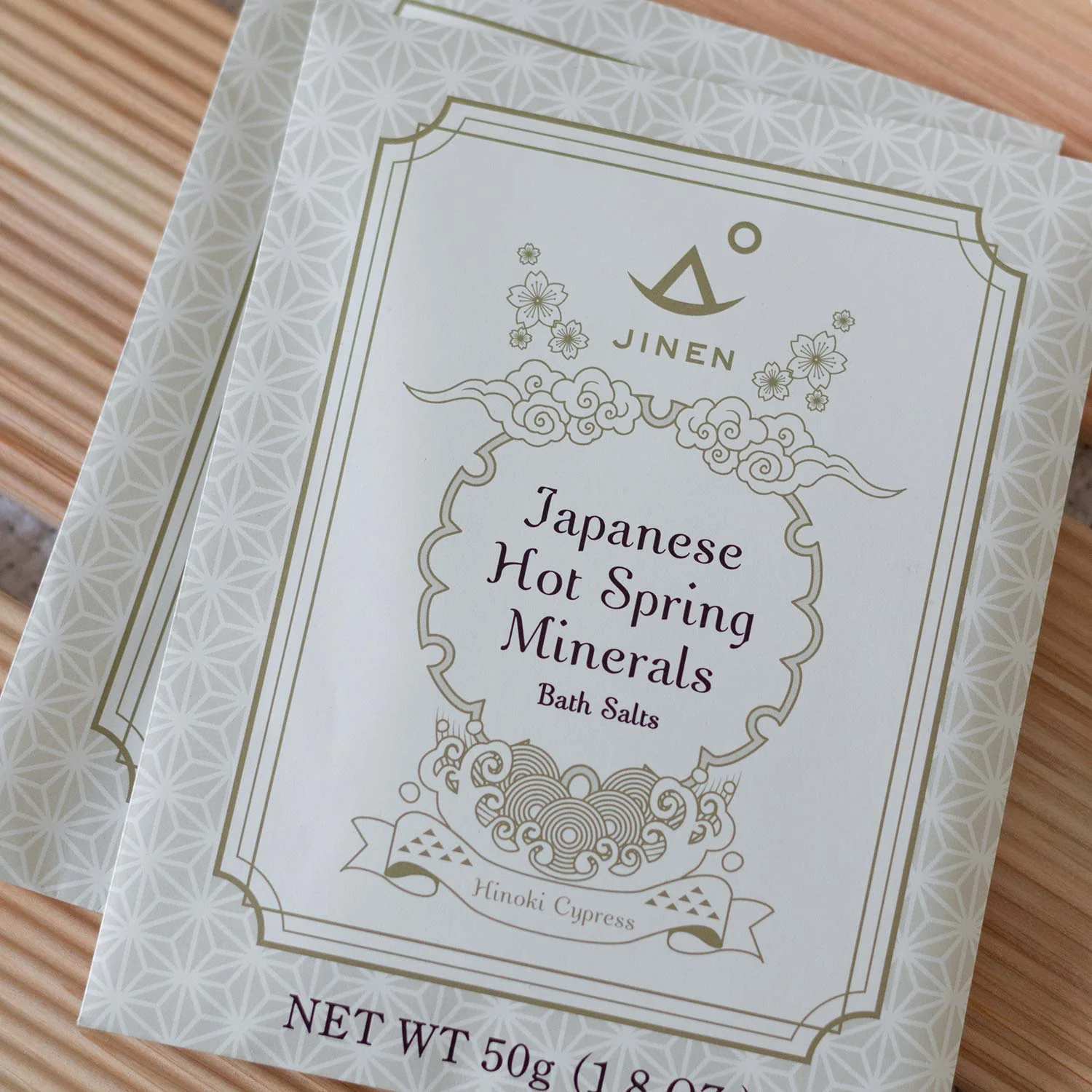 Japanese Hot Spring Minerals Bath Salts, Hinoki - 50g, 3 Pack - Image 4