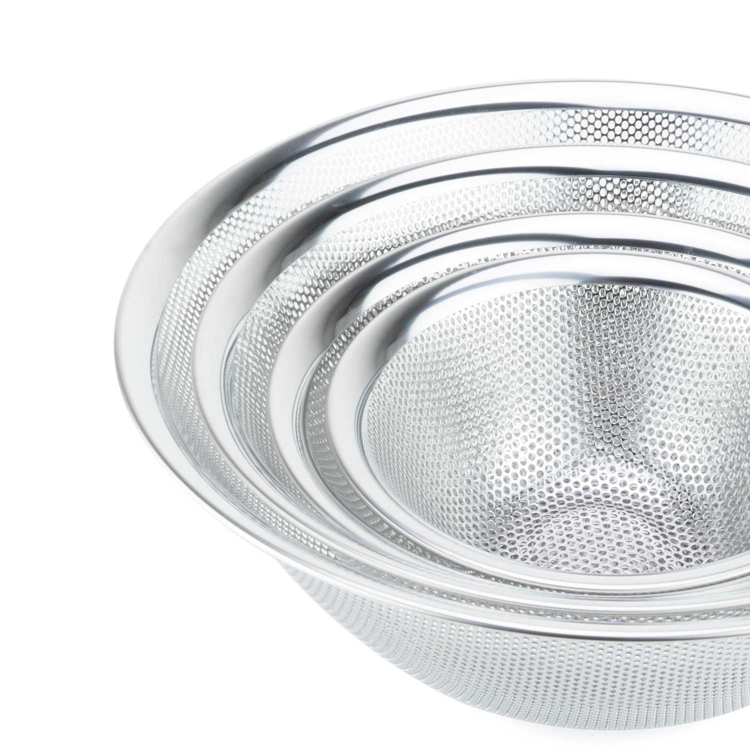 Stainless Steel Punch Pressed Strainer, 4 Pc Set - Image 3